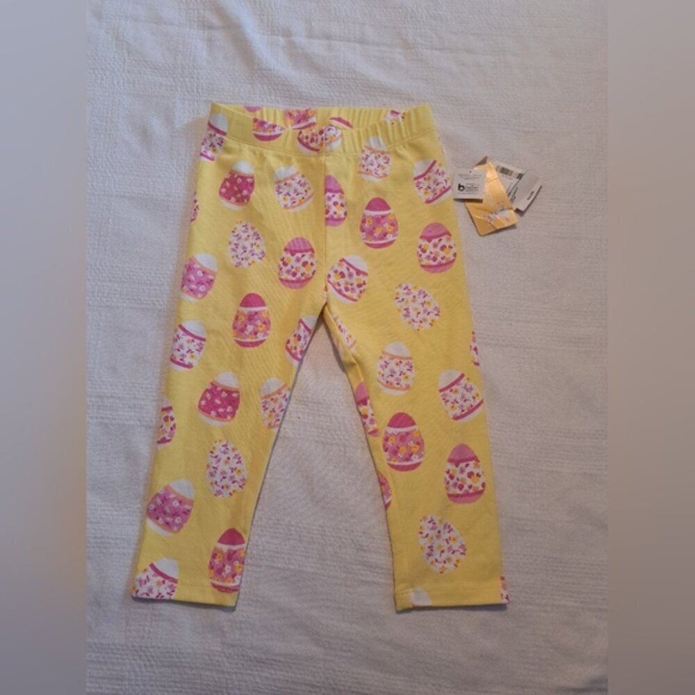 Gymboree girls size 5T yellow cropped pants with Easter Egg design NWT